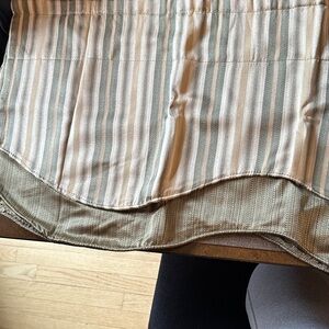 Striped Green and Cream Window Valance Curtains